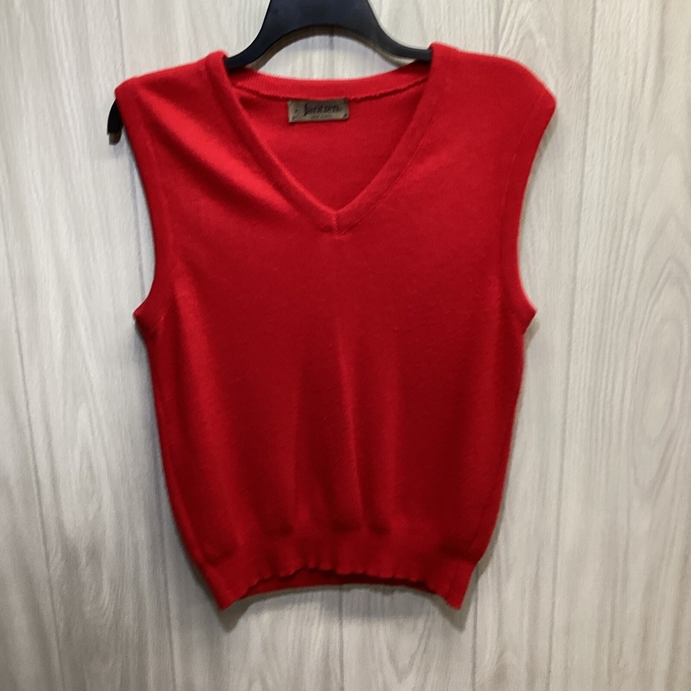 JANTZEN Men's (Size 21x24") V-Neck Sweater Vest Red *No Material Tag USA Vintage